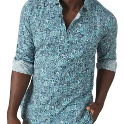 Discount ⌛ MJ Bale Taormina Print 👚 Shirt In Seafoam 😀