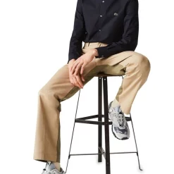 Outlet ❤️ Lacoste Long Sleeve Slim Stretch Poplin 👚 Shirt In Blue ⭐ -Industrie Shop unnamed file 1046