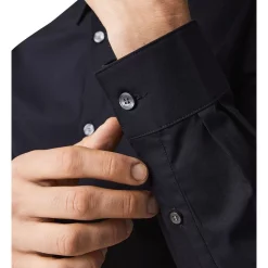 Outlet ❤️ Lacoste Long Sleeve Slim Stretch Poplin 👚 Shirt In Blue ⭐ -Industrie Shop unnamed file 1049