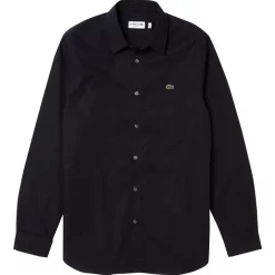 Outlet ❤️ Lacoste Long Sleeve Slim Stretch Poplin 👚 Shirt In Blue ⭐ -Industrie Shop unnamed file 1050