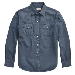 Flash Sale 🎁 Polo Ralph Lauren Classic Fit Denim Western 👕 Shirt In Navy 👏 -Industrie Shop unnamed file 1077