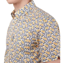 Best Sale 🧨 Ben Sherman Block Botanical Print Short Sleeve 👚 Shirt In Yellow ✔️ -Industrie Shop unnamed file 109