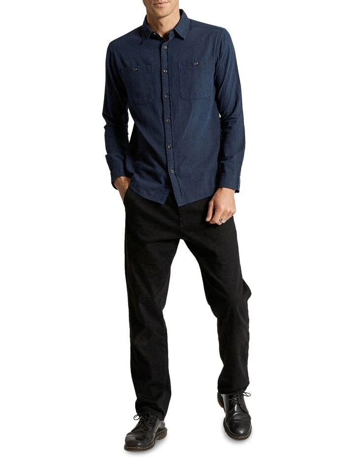 Discount π Mr Simple Soft Cotton Long Sleeve π Shirt Navy π 6 Discount π Mr Simple Soft Cotton Long Sleeve π Shirt Navy π - Image 4