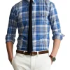 Flash Sale 👍 Polo Ralph Lauren Classic Fit Madras 👚 Shirt In Blue ✨ -Industrie Shop unnamed file 1126
