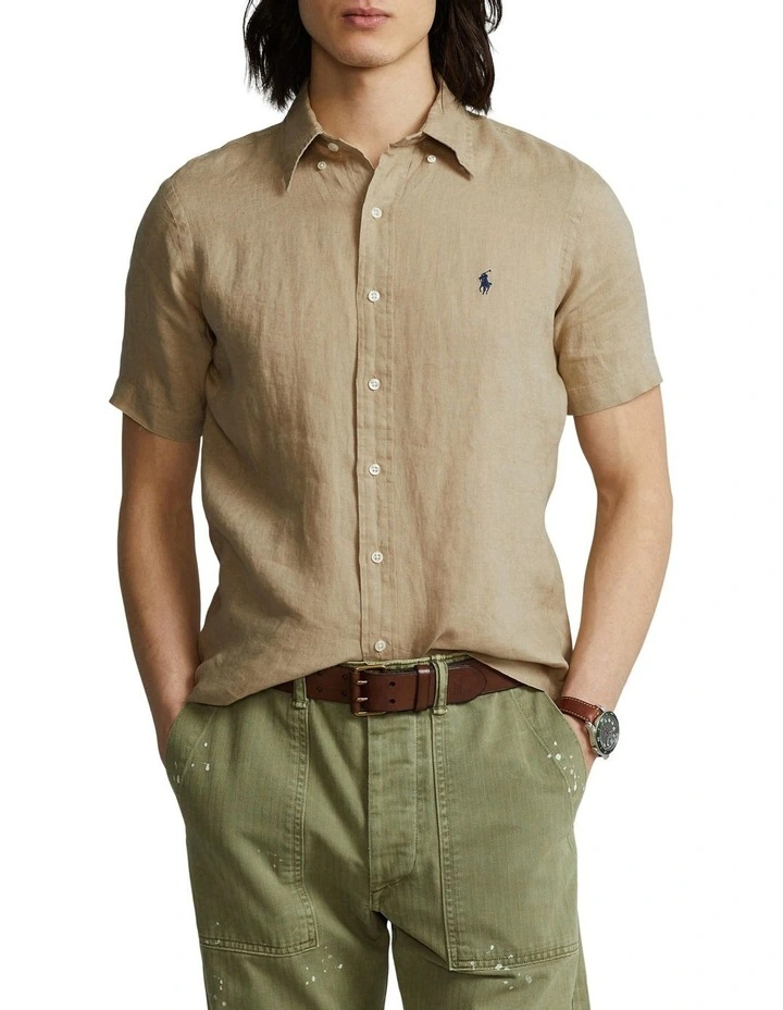 Wholesale π Polo Ralph Lauren Classic Fit Linen π Shirt In Beige π 3 Wholesale π Polo Ralph Lauren Classic Fit Linen π Shirt In Beige π