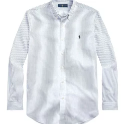 New 🎉 Polo Ralph Lauren Custom Fit Striped Poplin 👚 Shirt In Blue 😍 -Industrie Shop unnamed file 1173