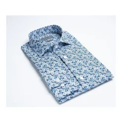 New ❤️ Henry Sartorial Floral 👚 Shirt Navy Blue ✔️ -Industrie Shop unnamed file 1221