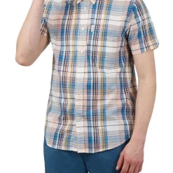 Best Pirce 🎉 Ben Sherman Large Madras Check Short Sleeve 👕 Shirt In Blue Denim 🌟