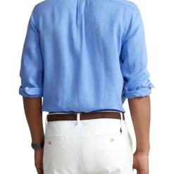 Coupon 🎉 Polo Ralph Lauren Classic Fit Linen 👚 Shirt In Blue ❤️ -Industrie Shop unnamed file 1292