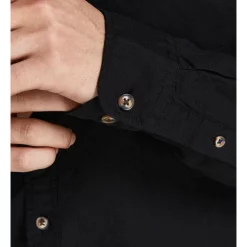 Hot Sale ❤️ Jack & Jones ☀️ Summer Long Sleeve 👕 Shirt In Black ✨ -Industrie Shop unnamed file 1309