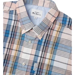 Best Pirce 🎉 Ben Sherman Large Madras Check Short Sleeve 👕 Shirt In Blue Denim 🌟 -Industrie Shop unnamed file 131