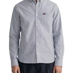 Best reviews of β Gant Regular Twill Stripe Long Sleeve π Shirt In Persian Blue π