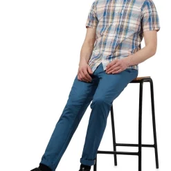 Best Pirce 🎉 Ben Sherman Large Madras Check Short Sleeve 👕 Shirt In Blue Denim 🌟 -Industrie Shop unnamed file 132