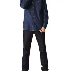 Coupon 😍 Lacoste Long Sleeve Regular Light Denim 👚 Shirt Rinse 🎉 -Industrie Shop unnamed file 1333