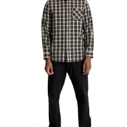 Promo ✨ Mr Simple Oxford Plaid Long Sleeve 👚 Shirt Brown 🔥