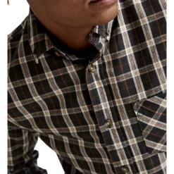 Promo ✨ Mr Simple Oxford Plaid Long Sleeve 👚 Shirt Brown 🔥 -Industrie Shop unnamed file 1353