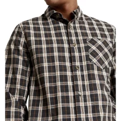 Promo ✨ Mr Simple Oxford Plaid Long Sleeve 👚 Shirt Brown 🔥 -Industrie Shop unnamed file 1354