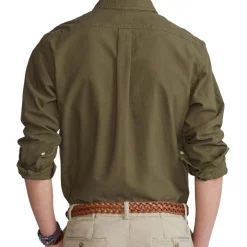 Outlet 👍 Polo Ralph Lauren Classic Fit Garment-Dyed Oxford 👚 Shirt Beige 🛒 -Industrie Shop unnamed file 1361