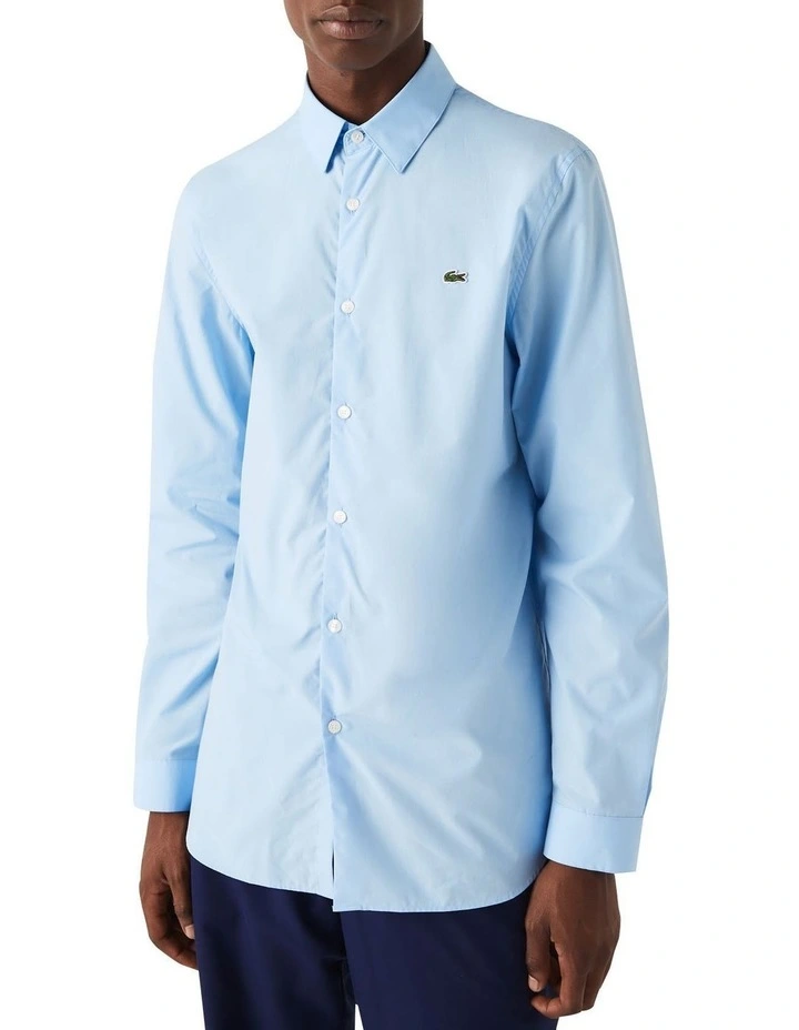 Promo 𧨠Lacoste Long Sleeve Slim Stretch Poplin π Shirt In Overview Blue β€οΈ 6 Promo 𧨠Lacoste Long Sleeve Slim Stretch Poplin π Shirt In Overview Blue β€οΈ - Image 4