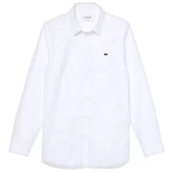 Cheapest ✔️ Lacoste Long Sleeve Slim Stretch Poplin 👚 Shirt In White 💯 -Industrie Shop unnamed file 1405