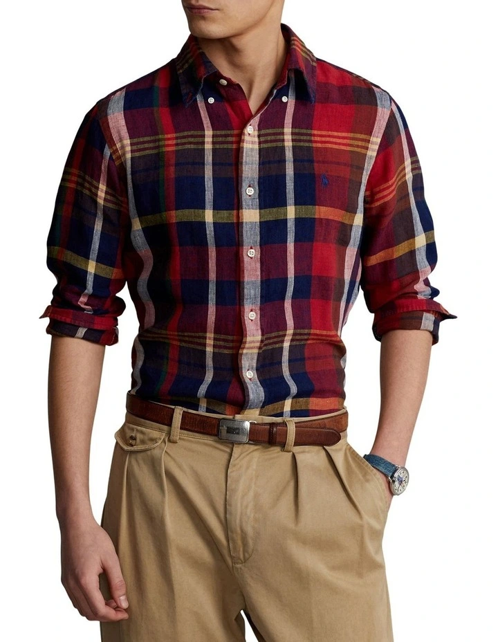 Flash Sale 𧨠Polo Ralph Lauren Custom Fit Plaid Linen π Shirt In Multi π 3 Flash Sale 𧨠Polo Ralph Lauren Custom Fit Plaid Linen π Shirt In Multi π