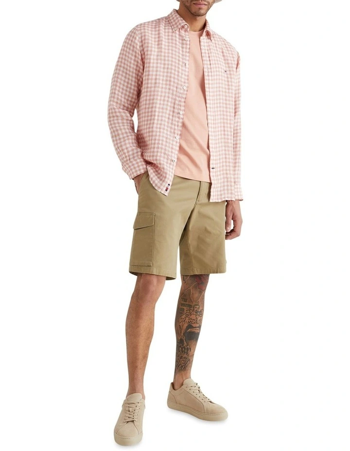 Brand new π Tommy Hilfiger Linen Gingham Long Sleeve π Shirt In Guava/Optic White π 6 Brand new π Tommy Hilfiger Linen Gingham Long Sleeve π Shirt In Guava/Optic White π - Image 4