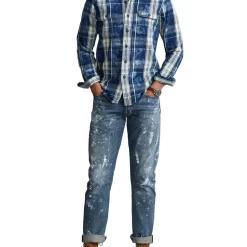 Promo ✔️ Polo Ralph Lauren Classic Fit Plaid Twill 👚 Shirt In Indigo ⌛ -Industrie Shop unnamed file 1466