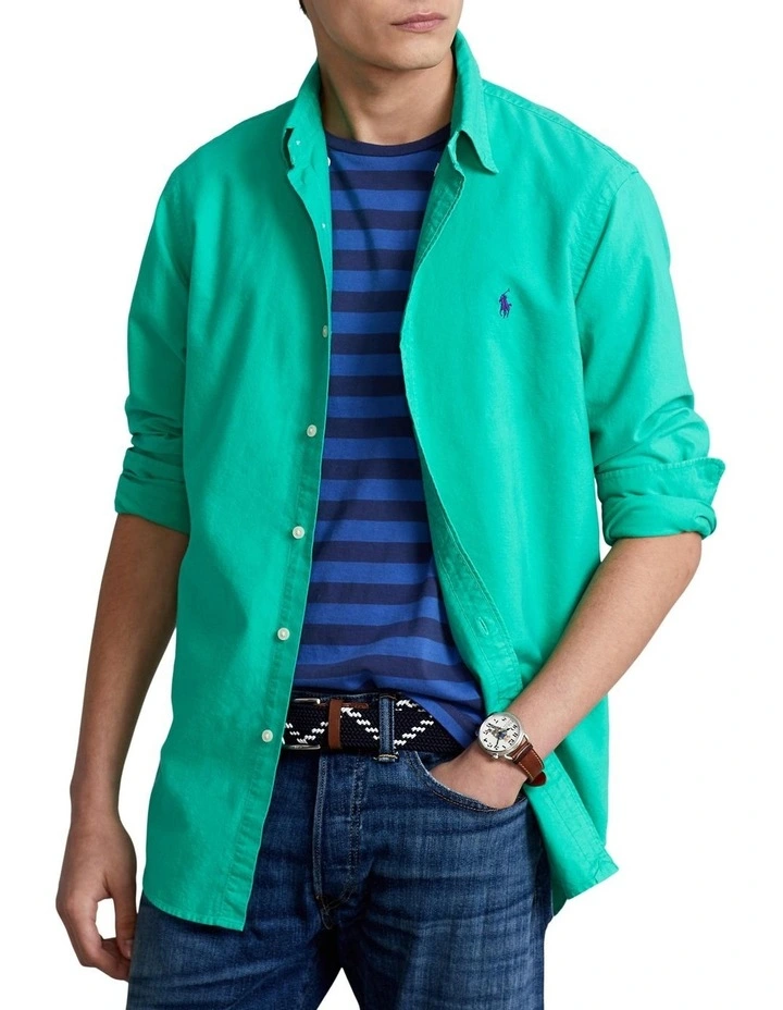 New β¨ Polo Ralph Lauren Classic Fit Garment-Dyed Oxford π Shirt In Green β€οΈ 3 New β¨ Polo Ralph Lauren Classic Fit Garment-Dyed Oxford π Shirt In Green β€οΈ