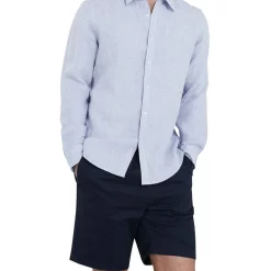 Wholesale ❤️ French Connection Linen Classic Fit 👚 Shirt In Blue 🔥