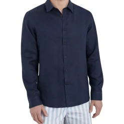 Promo π₯° French Connection Linen Classic Fit π Shirt In Marine Blue π―