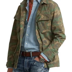 New 😀 Polo Ralph Lauren Camo Ripstop Overshirt In Green 💯