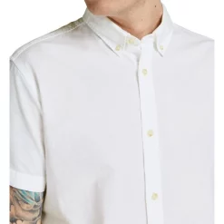 Promo 🧨 Jack & Jones ☀️ Summer 👚 Shirt Short Sleeve 👚 Shirt In White 👏 -Industrie Shop unnamed file 1626