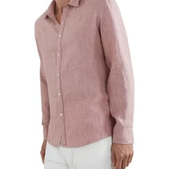 Deals ⭐ French Connection Linen Classic Fit 👚 Shirt In Raspberry Melange 🧨