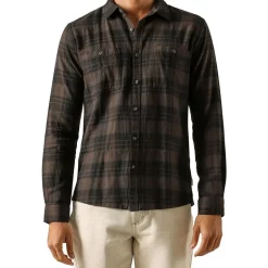 Best Sale 🔔 Article One Anderson Long Sleeve 👕 Shirt In Coal Plaid 😉