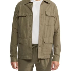 Flash Sale โญ Oxford Alister Linen Cotton Overshirt In Olive โ