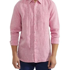 Coupon ⌛ Oxford Holloway Pure Linen 👚 Shirt In Pink ⌛