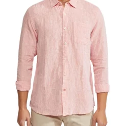 Budget 👏 Oxford Holloway Pure Linen 👕 Shirt In Orange ⭐