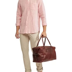 Budget 👏 Oxford Holloway Pure Linen 👕 Shirt In Orange ⭐ -Industrie Shop unnamed file 1785