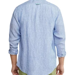 Best deal 🔔 Oxford Holloway Pure Linen Striped 👕 Shirt In Sky 😀 -Industrie Shop unnamed file 1801