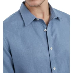 Brand new 😀 French Connection Linen Classic Fit 👚 Shirt In Smoke Blue 🥰 -Industrie Shop unnamed file 1826