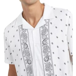 Cheap 😀 French Connection Scarf Print Camp Collar Classic Fit 👕 Shirt ✨ -Industrie Shop unnamed file 1833