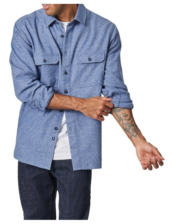 Discount π Blazer Nico Long Sleeve Brushed Overshirt Navy β 3 Discount π Blazer Nico Long Sleeve Brushed Overshirt Navy β