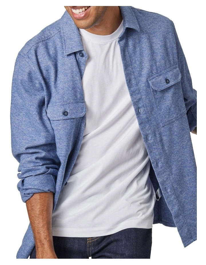 Discount π Blazer Nico Long Sleeve Brushed Overshirt Navy β 6 Discount π Blazer Nico Long Sleeve Brushed Overshirt Navy β - Image 4