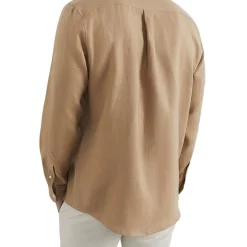 Deals 🎁 French Connection Linen Classic Fit 👚 Shirt In Brown 🔥 -Industrie Shop unnamed file 1854