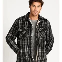 Flash Sale 💯 Maddox Russell Long Sleeve Sherpa Lined Check Overshirt Black 🛒 -Industrie Shop unnamed file 1859