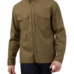 Flash Sale 🔔 Ben Sherman Cotton Linen Overshirt In Dark Khaki 💯