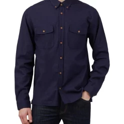 Cheap 😍 Ben Sherman Cotton Linen Overshirt In Marine 💯