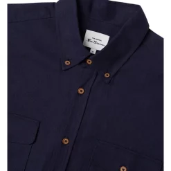 Cheap 😍 Ben Sherman Cotton Linen Overshirt In Marine 💯 -Industrie Shop unnamed file 1914