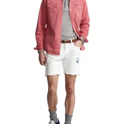 Cheapest 🎁 Polo Ralph Lauren Classic Fit Denim Western 👚 Shirt In Red 👏 -Industrie Shop unnamed file 1922