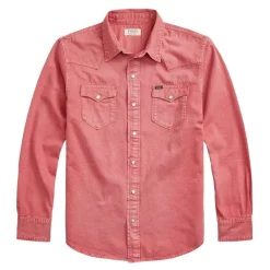 Cheapest 🎁 Polo Ralph Lauren Classic Fit Denim Western 👚 Shirt In Red 👏 -Industrie Shop unnamed file 1923